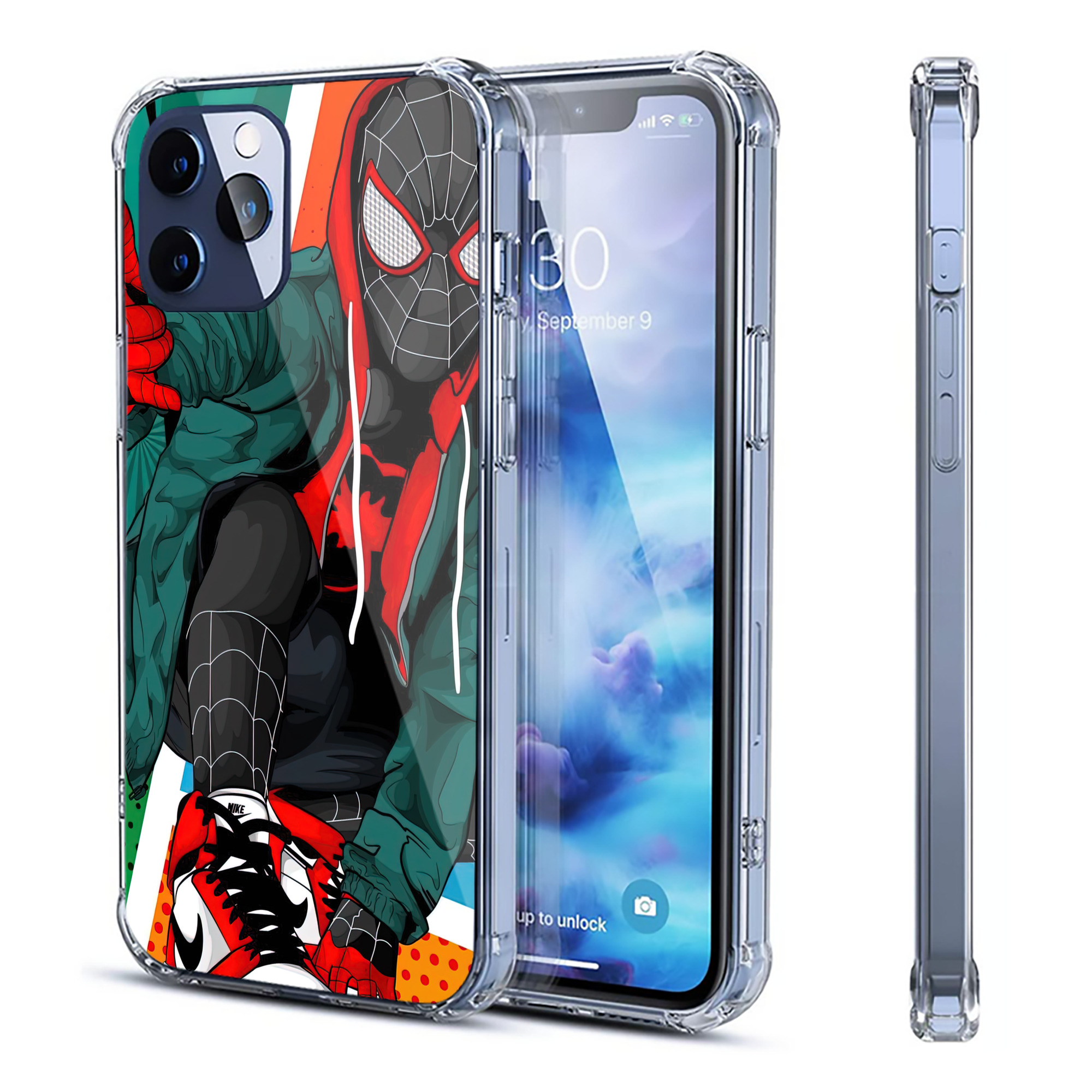 （画像用） Spider Man スパイダーマン 【iPhone 12シリーズ対応】透明スマホケース（クリアソフトケース）